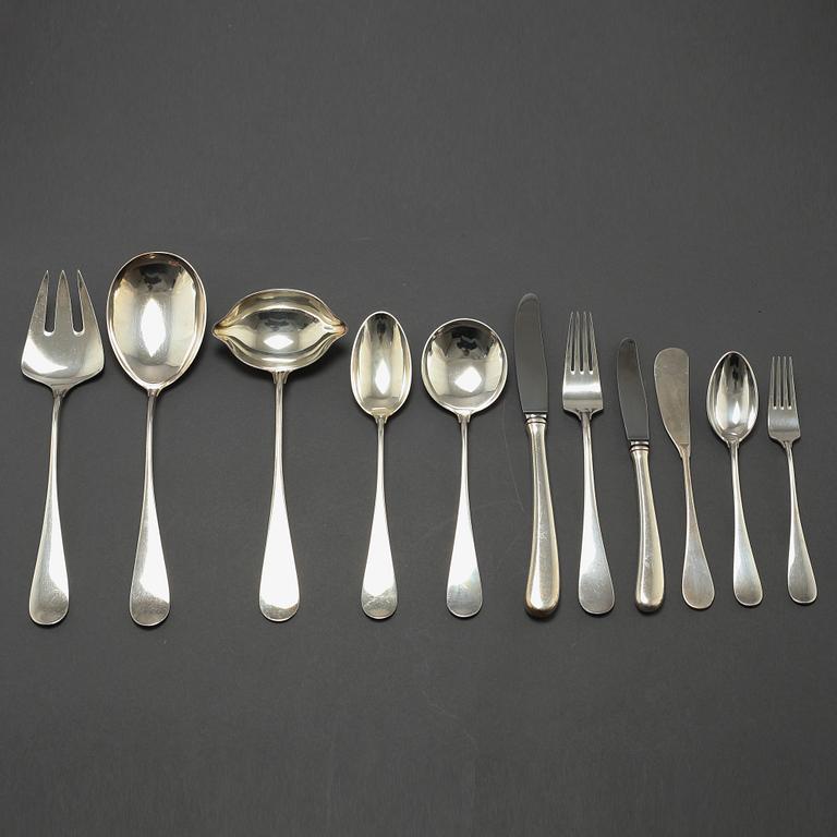 BESTICKSERVISDELAR, 74 st, silver, "Ida", Ole Hagen, A Michelsen, Danmark, 1900-talets andra hälft.