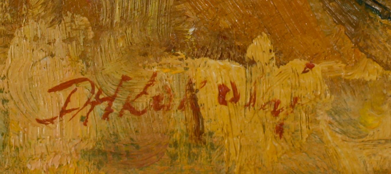 DEMETER KOKO, olja på pannå, signerad.