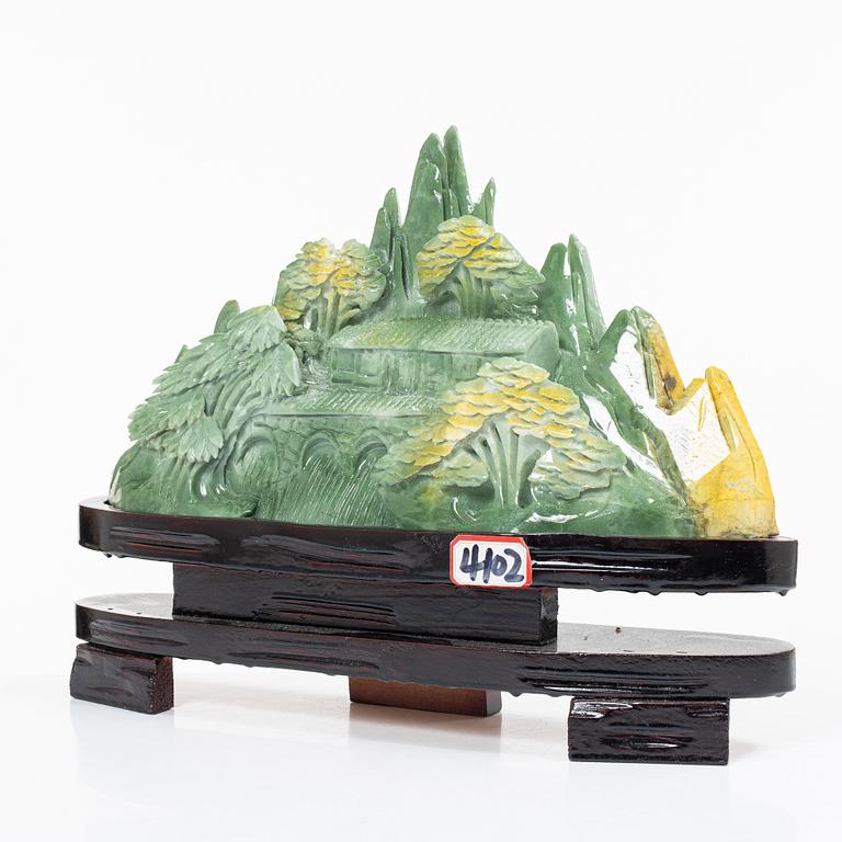A serpentine jade csulptural carving, China, modern manufacturing.