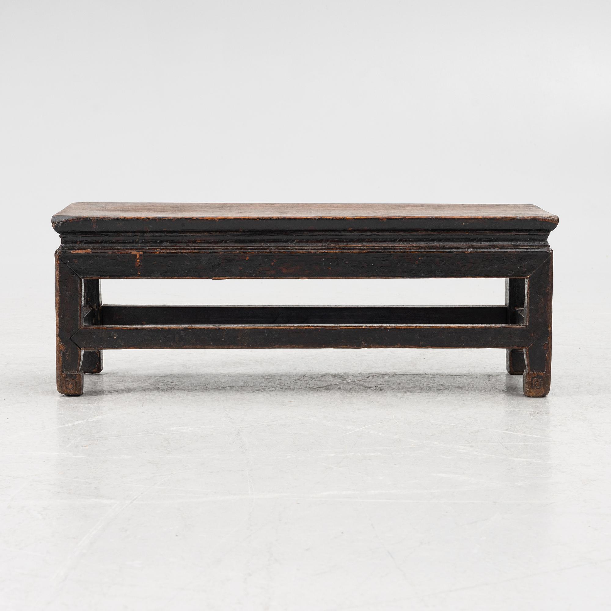 A Tibetan hradwood kang table, Qing dynasty (1644-1912).