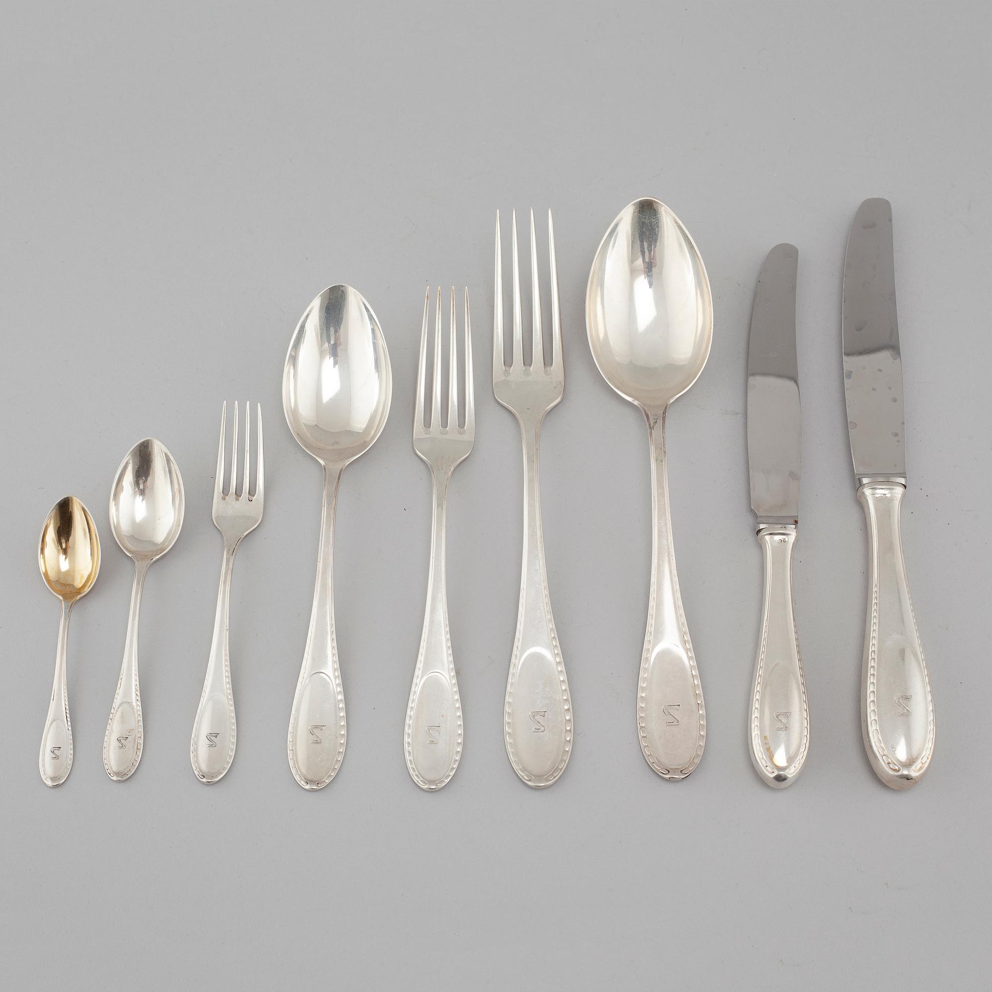 BESTICKSERVIS, 108 delar, silver, Axel Larson, Helsingborg, huvudsakligen 1918.