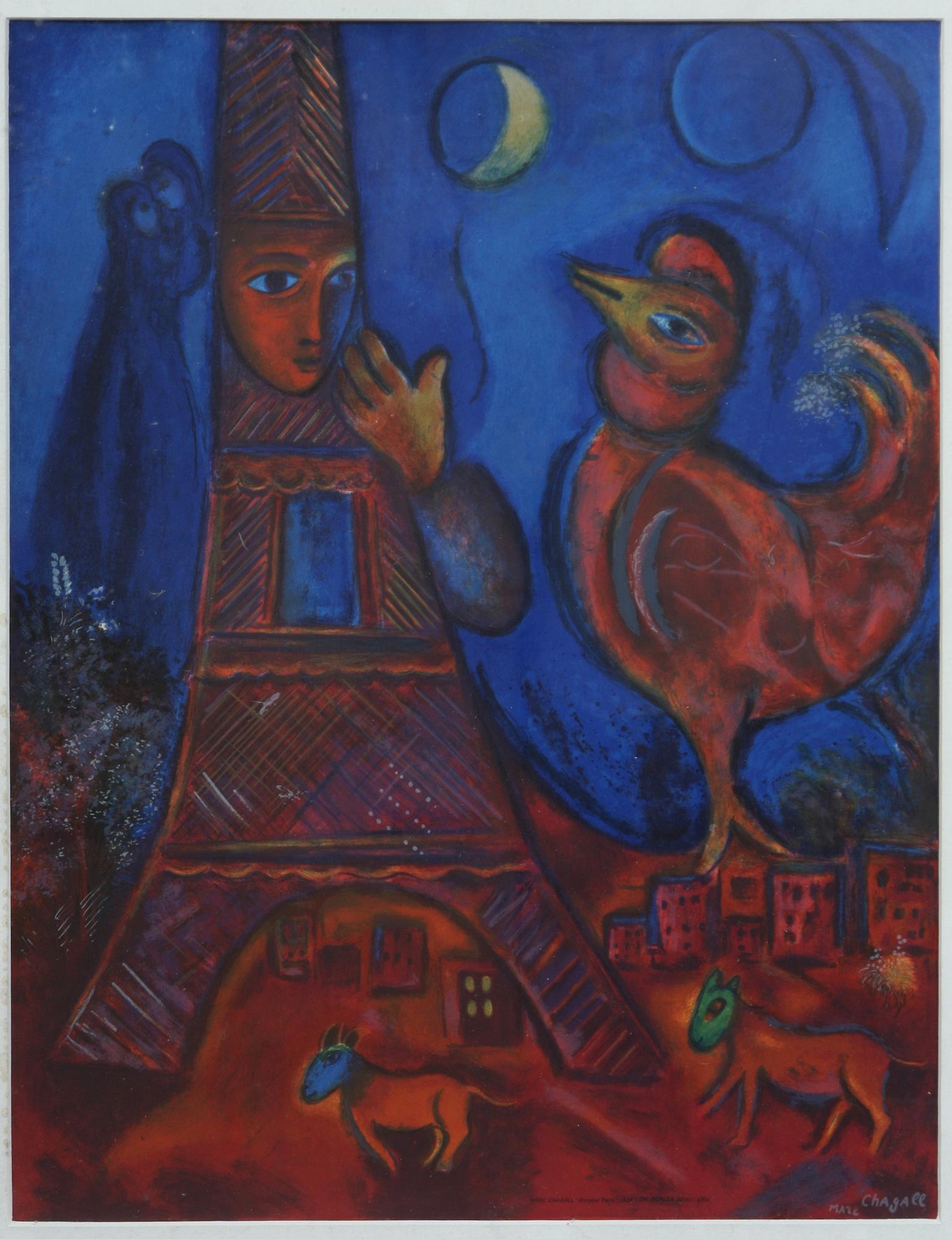 MARC CHAGALL, efter, färglitografi.