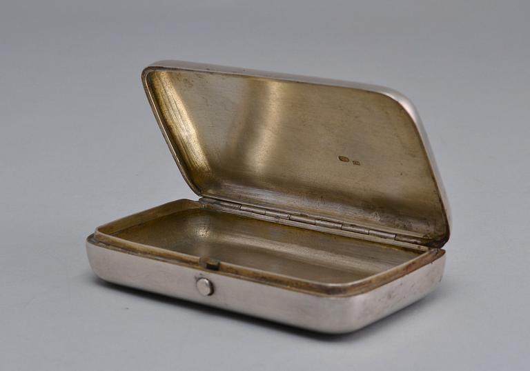 A CIGARRETTE CASE, 84 silver, niello. Sergei Nazarov Moskow 1880 t. Weight 158 g.