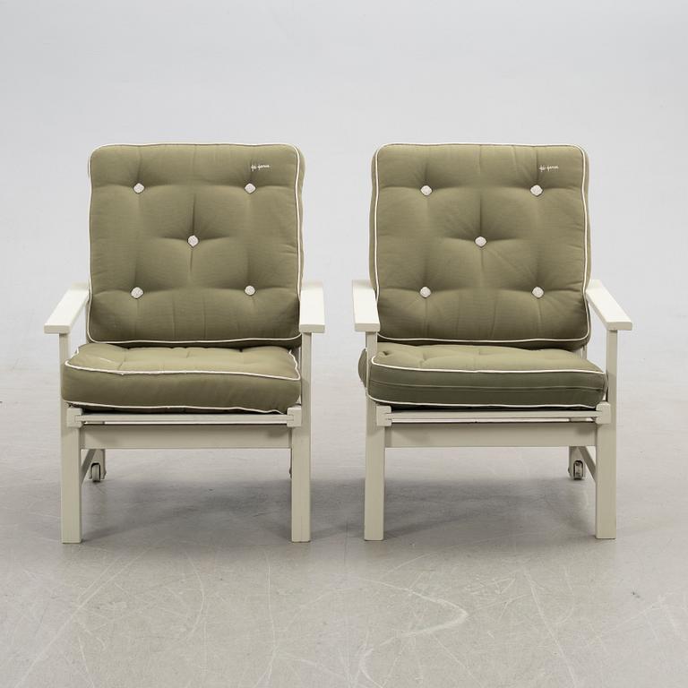 Elsa Stackelberg, fåtöljer med fotpall, ett par, Fri Form, 1900-talets slut.