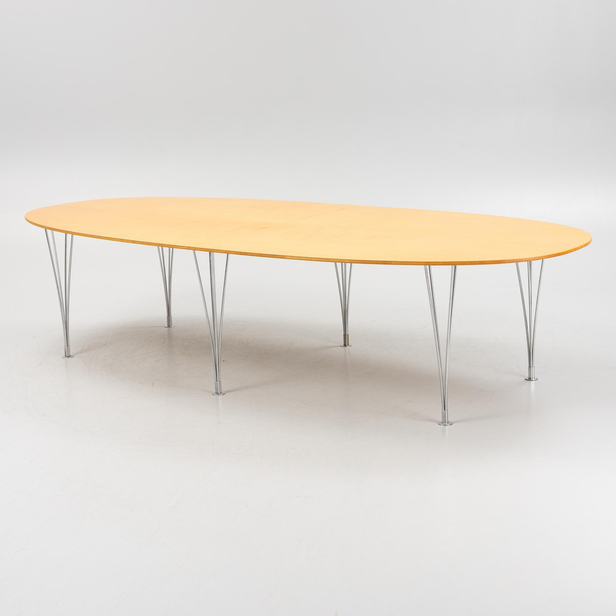 Bruno Mathsson & Piet Hein, a 'Superellipse' dining table, Mathsson International, Värnamo.