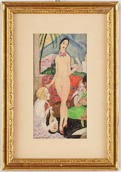 Gerda Wegener, Modell med musicerande kvinna.