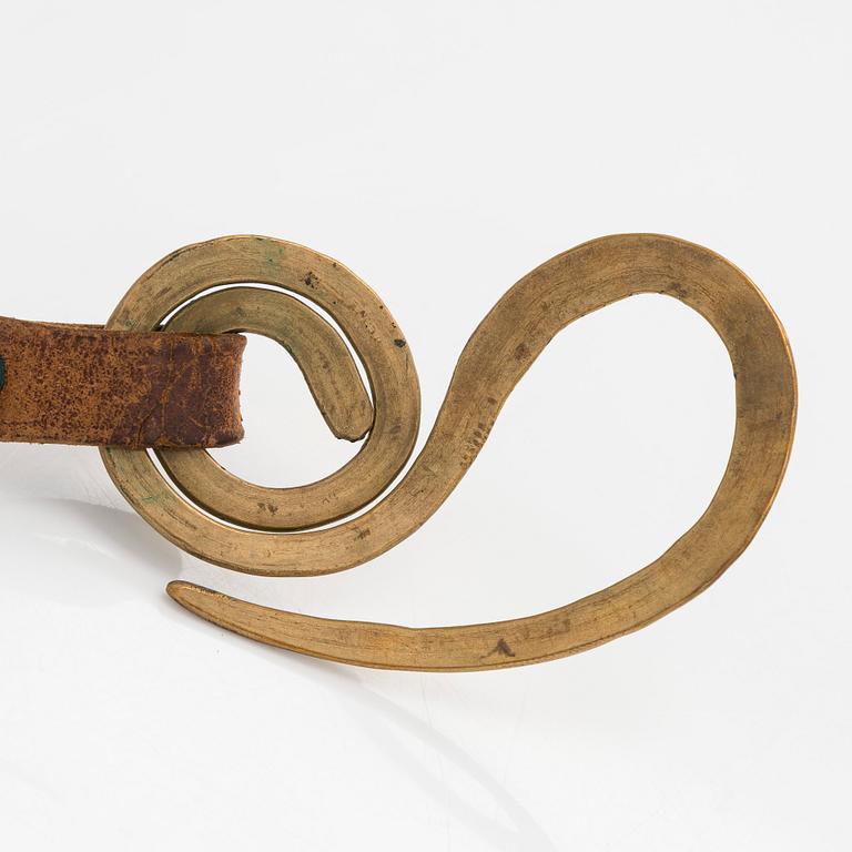 Alexander Calder, belt buckle with leather strap 1938.