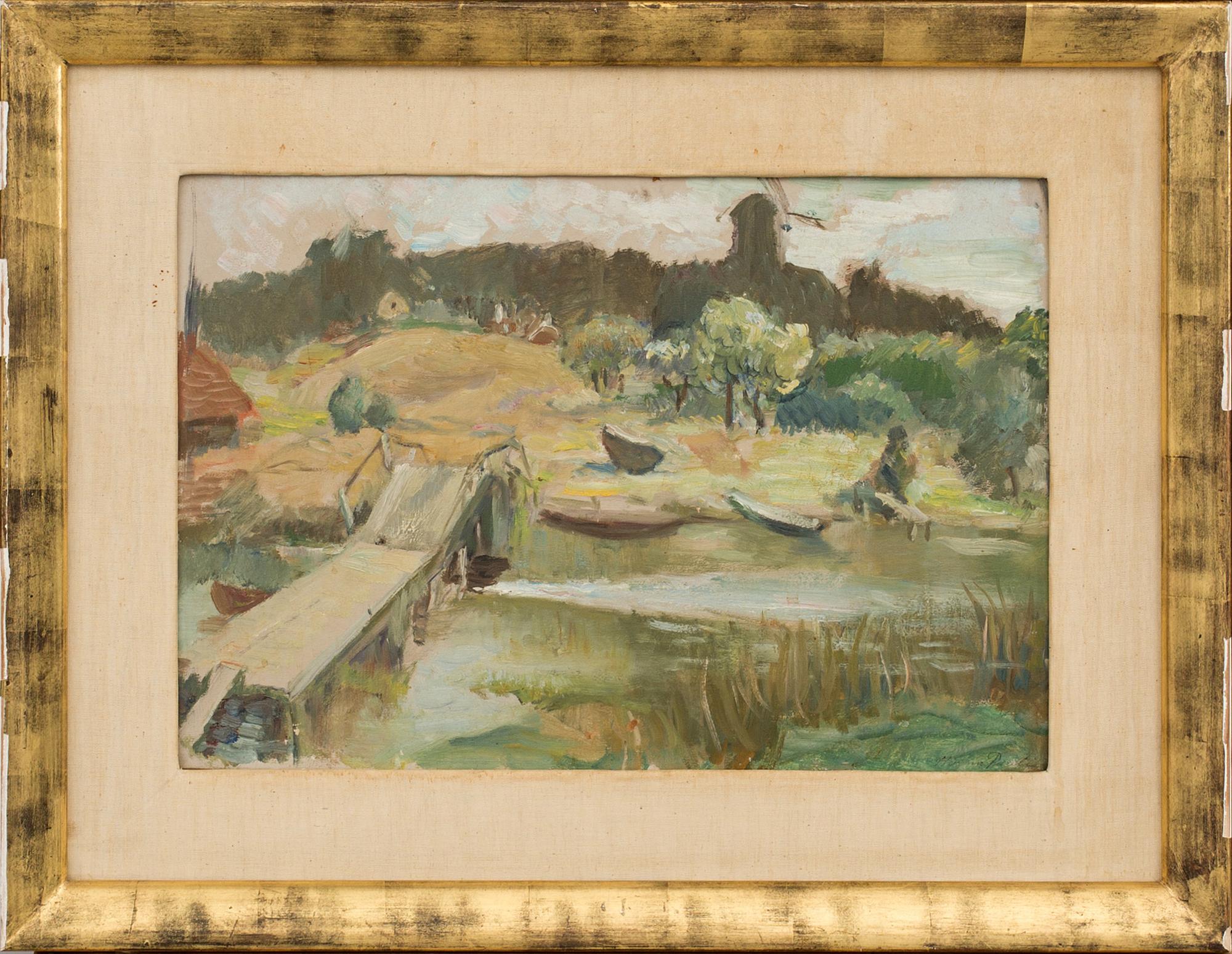 HANNA PAULI, olja på pannå, signerad.