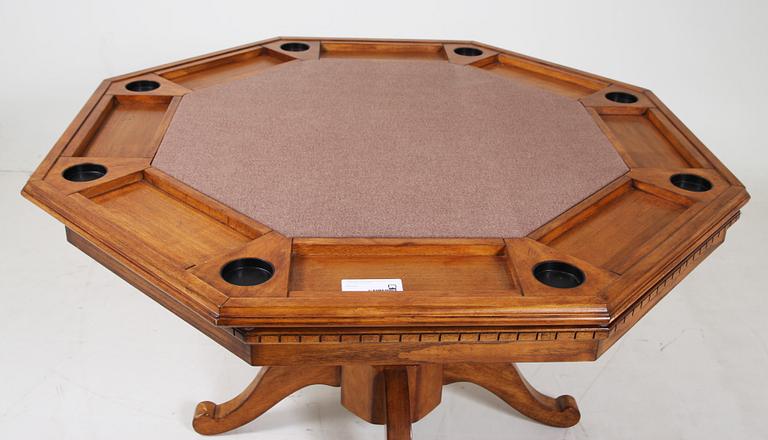 BRIDGEBORD samt KONTORSSTOLAR, 4 st, 1900-talets senare hälft.