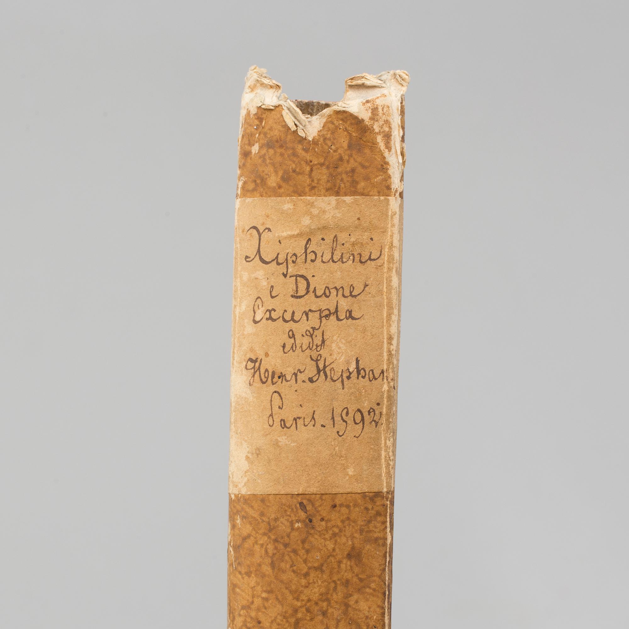 BOOK, Epitome to Dio Cassius, Estienne, 1592.