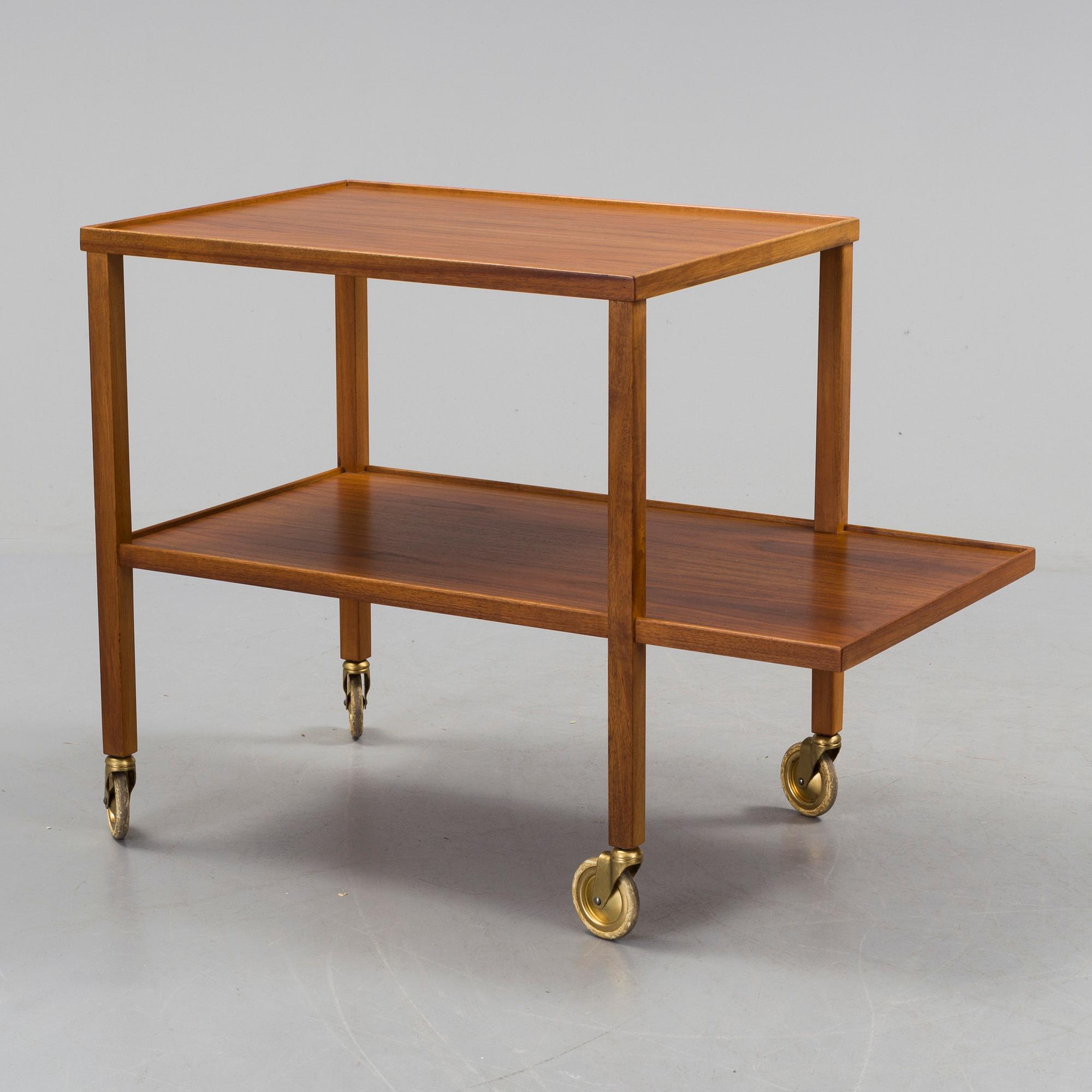 A mahogany tea trolley model 470 by Josef Frank for Firma Svenskt Tenn.