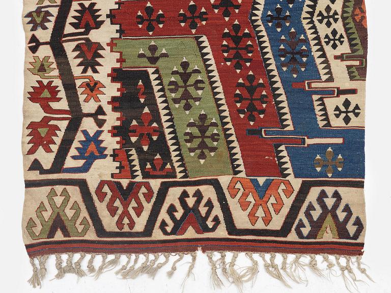 Antique central Anatolian kilim, two pieces, c. 447 x 173 cm, first half of the 19th century.