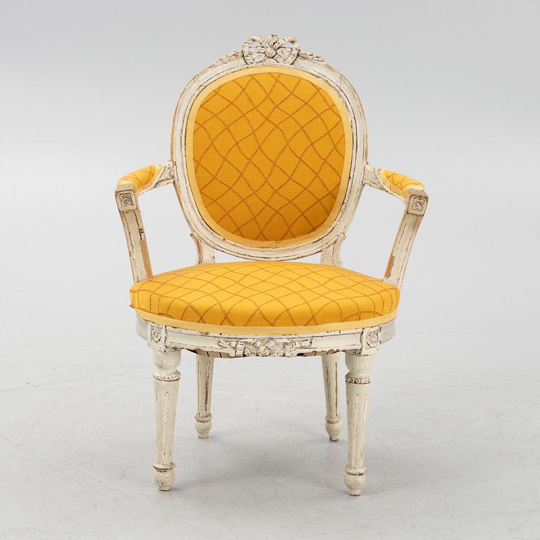 A Danish Louis XVI open armchair, late 18th century.