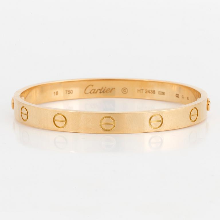 A Cartier 'LOVE' bracelet in 18K gold.