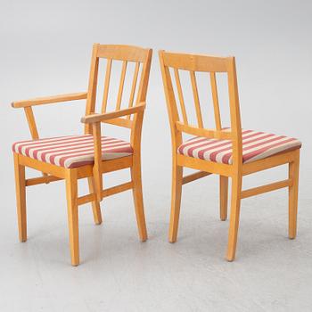 Nils-Göran Gustafsson, 6 stolar, "Öland", samt matbord, Carl Malmsten, Stolab, 2000-tal.