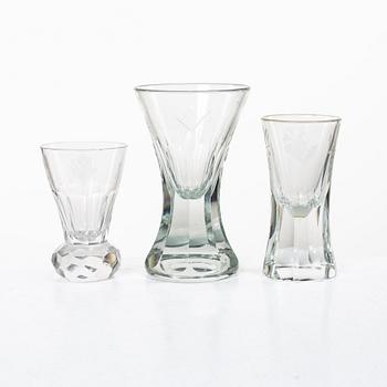 Masonic glasses, 8 pcs (6+1+1), 20th century.