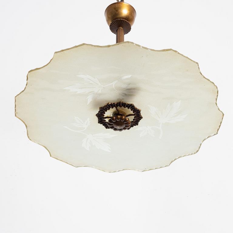A Swedish Modern ceiling lamp, 1940s.