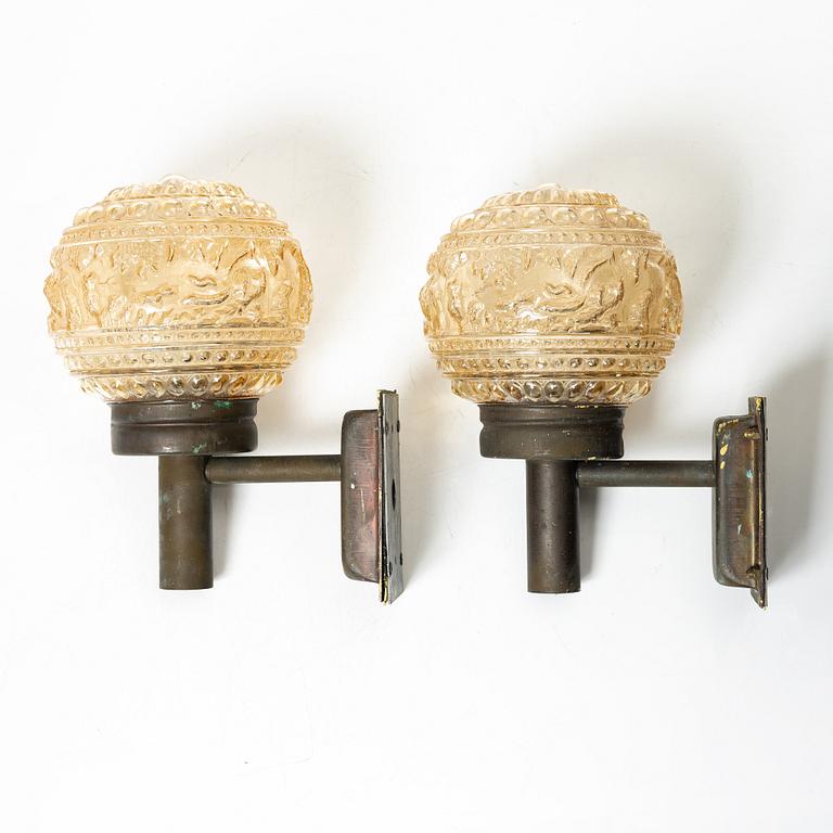 Utebelysning/Vägglampor, ett par, Norge, 1970-tal.