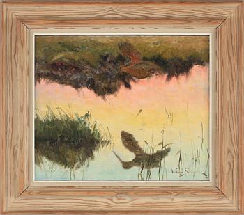 WILLIAM GISLANDER, olja på pannå, sign.