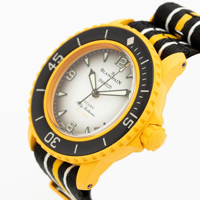 Swatch/Blancpain, Scuba Fifty Fathoms, Pacific Ocean, wristwatch, 42.3 mm.