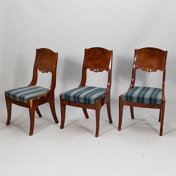 A set of five Baltic Biedermeier chairs.