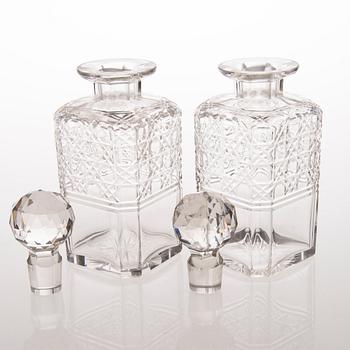 Locking Liquor Decanter Caddy / Two-bottle Tantalus, England 20th Century.