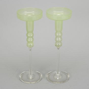 NANNY STILL, ljusstakar, ett par, Riihimäen Lasi Oy, Finland 1964-66.