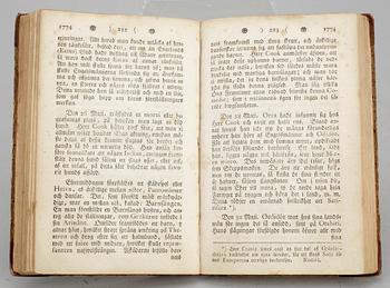 BOK, "Capitain Jacob Cooks andra resa", troligen Uppsala 1783.