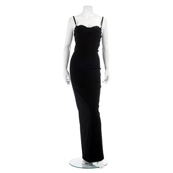 503. DOLCE & GABBANA, a black evening dress. Size 40.