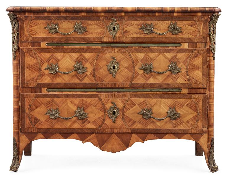 A Swedish Rococo 18th century commode attributed to Johan Hindrich Reimers.