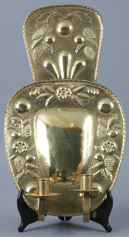 VÄGGPLÅTAR, ett par, mässing, barockstil, 1800/1900-tal.