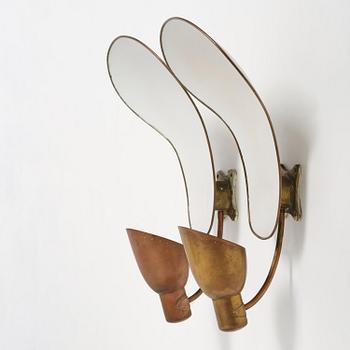 Carl-Axel Acking, a pair of wall lamps model "5029", Bröderna Malmströms Metallvarufabrik, Malmö, 1940s.
