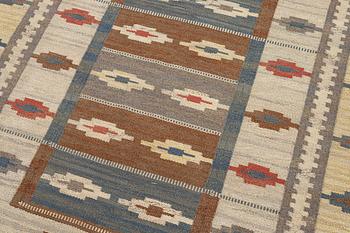 Märta Måås-Fjetterström, a 'Ljusa mattan' flat weave carpet, c. 215 x 180 cm,. signed MMF.