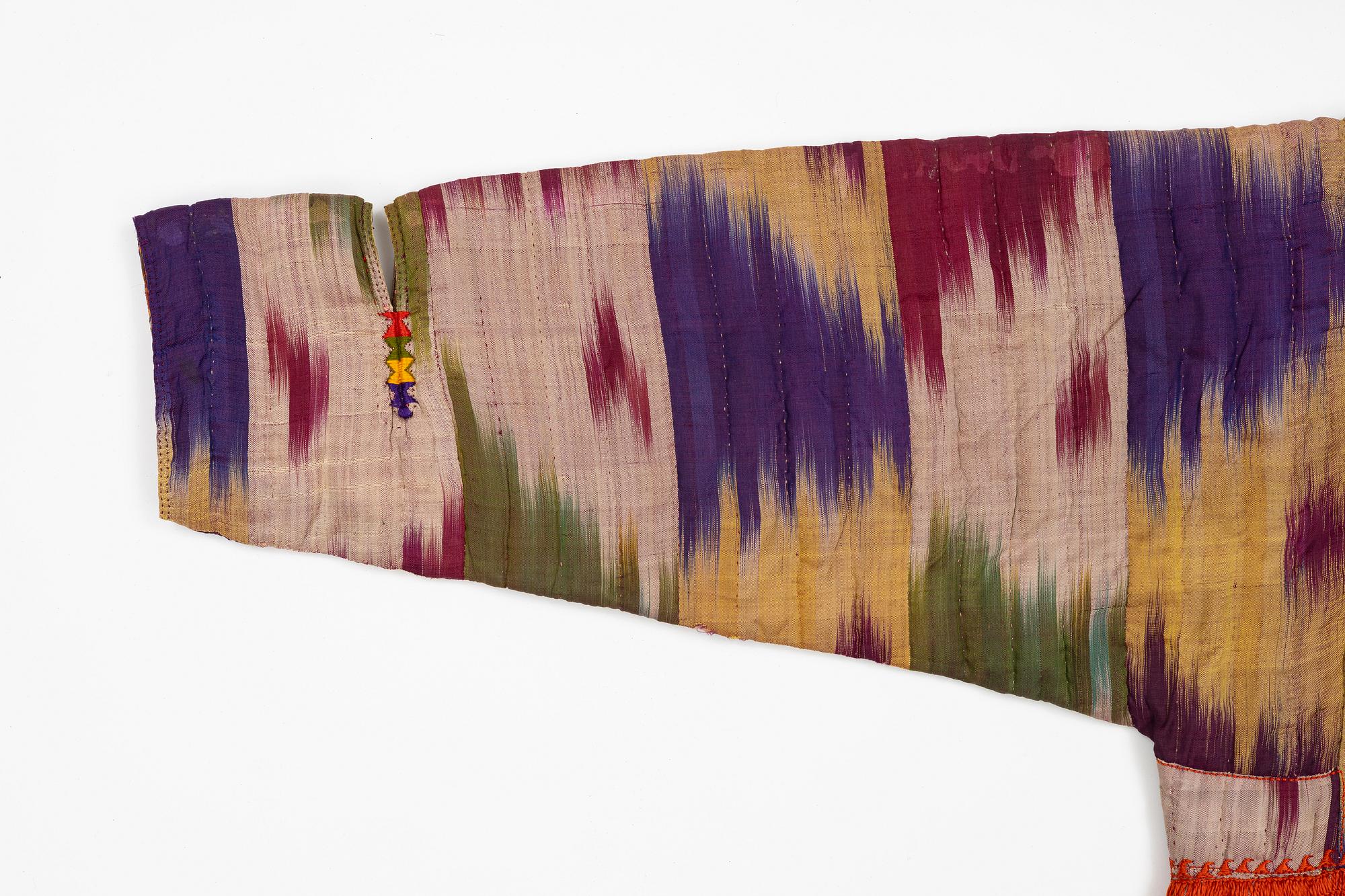 A woman’s Chapan, silk and cotton Ikat, Central Asia, 1880s.