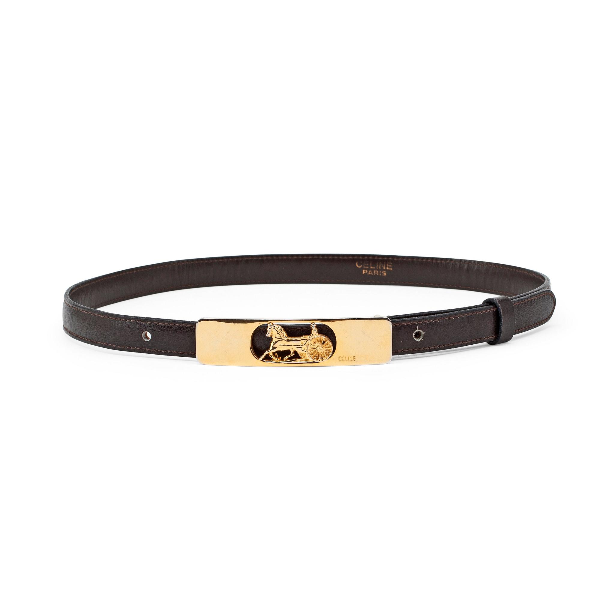 CÉLINE, a brown leather belt.