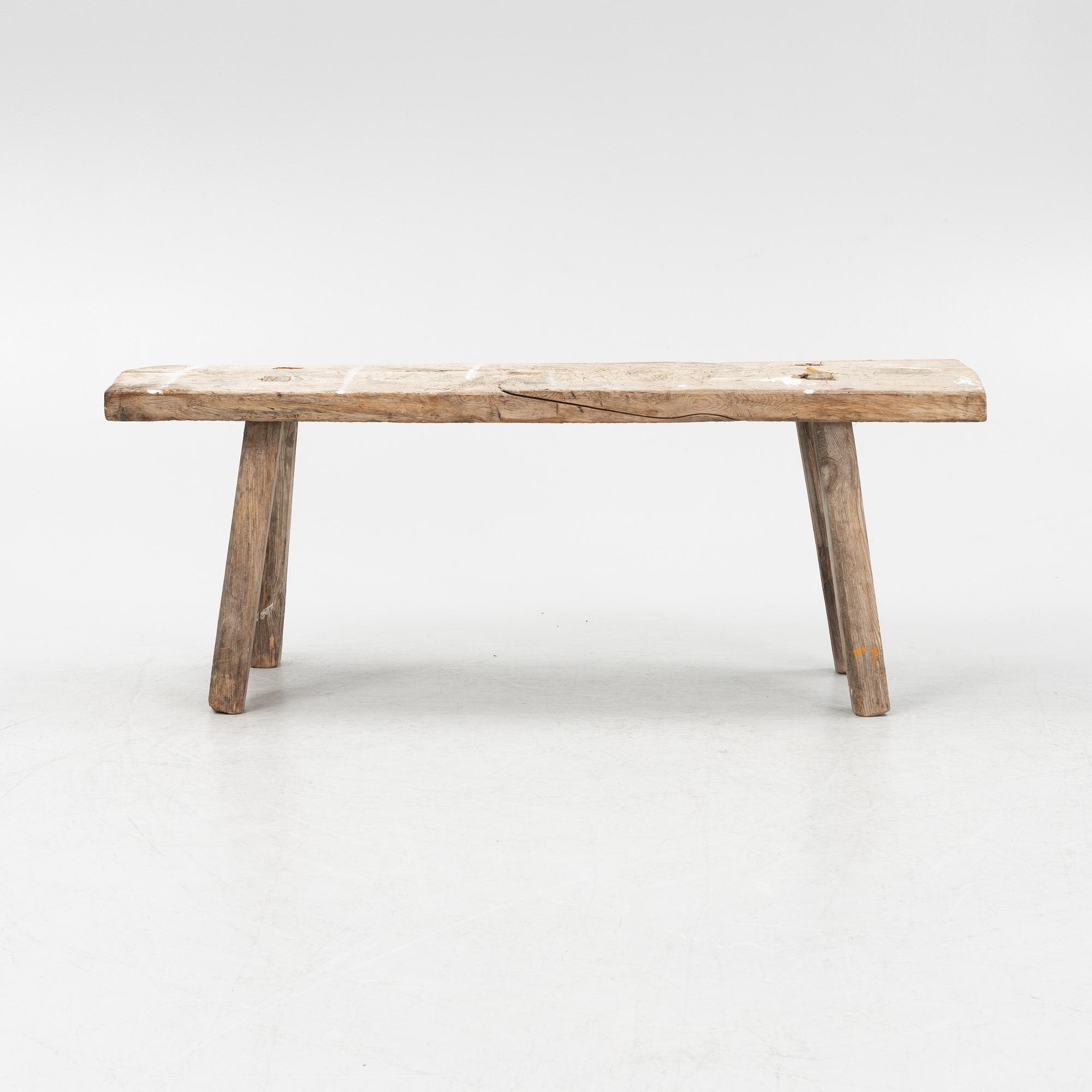A pine bench, 19th/20th Century.