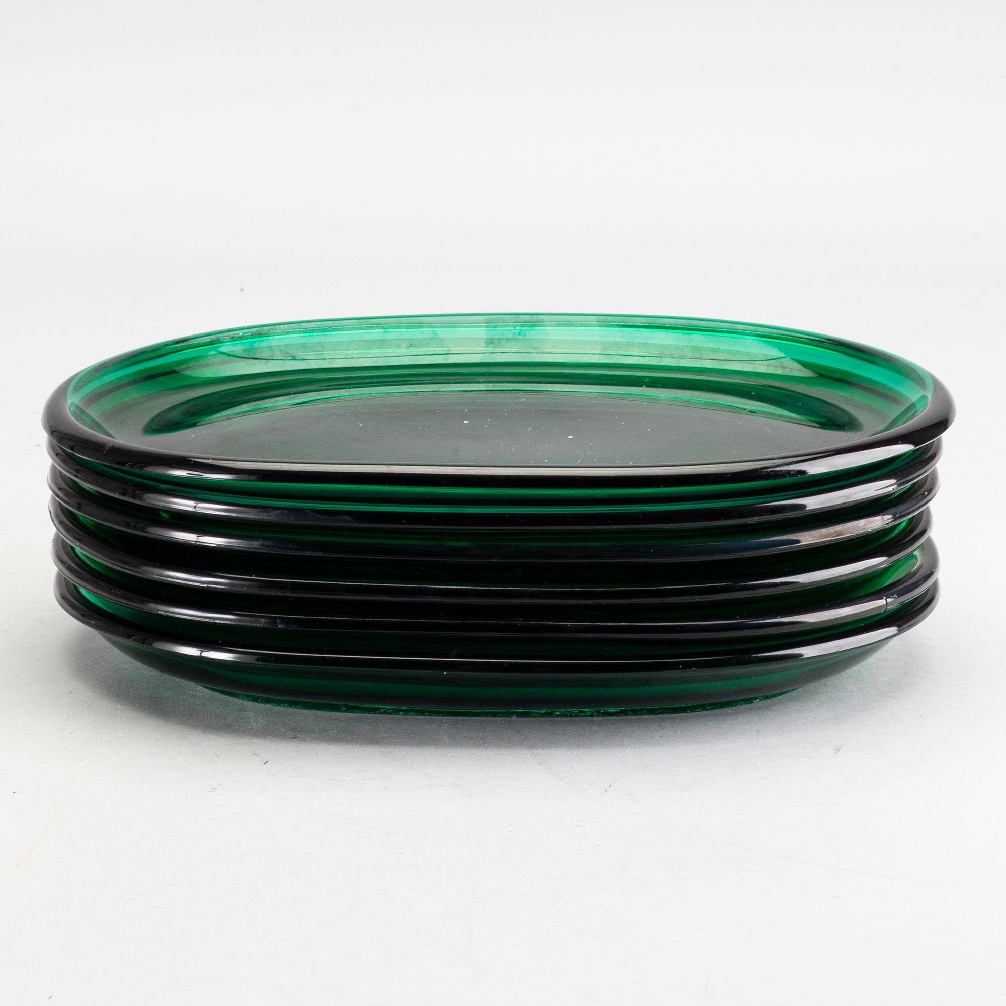 JOSEF FRANK, six lobster glass dishes, Firma Svenskt Tenn.