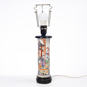 A famille rose vase/table lamp, Qing dynasty, 18th century.