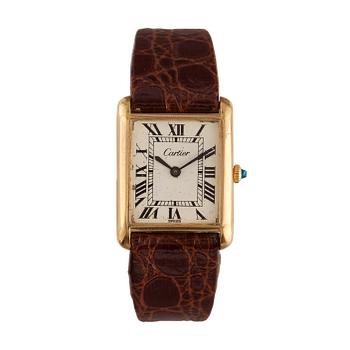 206. Cartier - Tank. guld double. 23 x 23 mm.