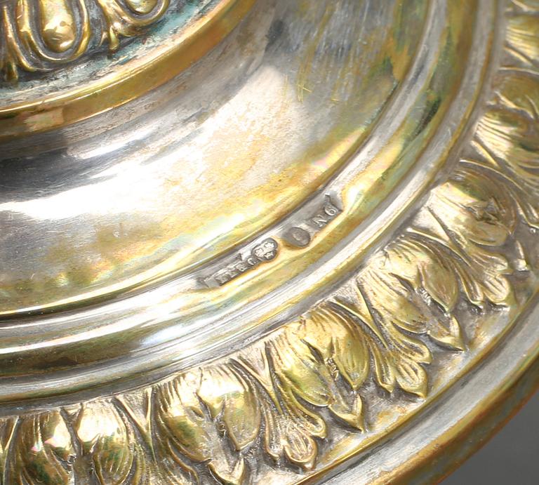 LJUSSTAKAR, ett par, silver, Lars Larson & Co, Stockholm, 1891. Vikt ca 289g.