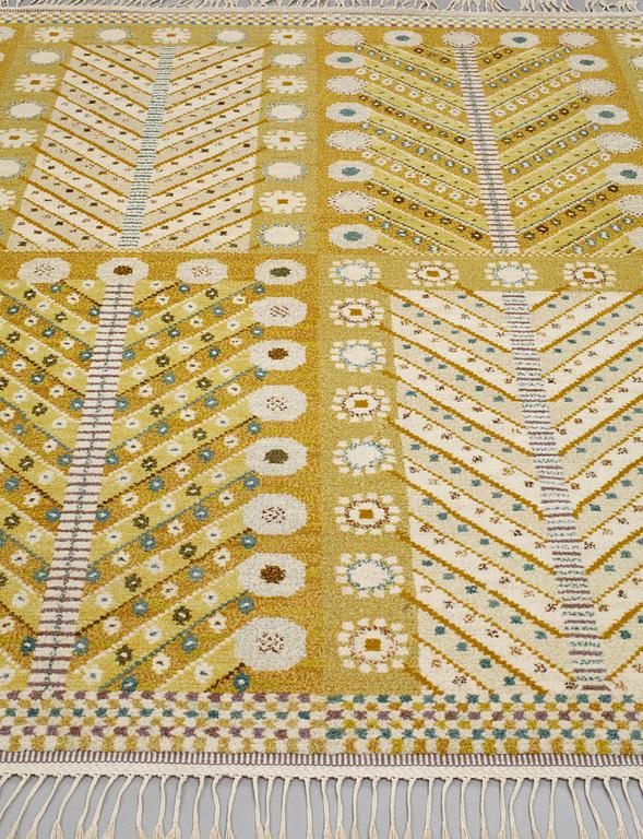 Marianne Richter, A CARPET, "Gula trädet", knotted pile, ca 236,5 x 178,5 cm, signed AB MMF MR.