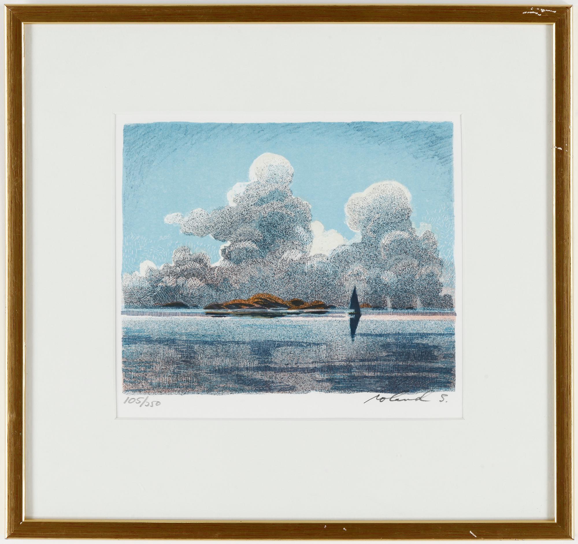 ROLAND SVENSSON, färglitografi, "Ännu ett skärgårdsår", signerad och numrerad 105/350.