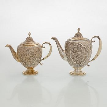 A 5-piece Persian tea service, first half of the 20th century.
