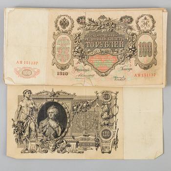 PARTI RYSKA SEDLAR, 1909, 1910, 1912 och 1917.