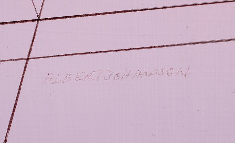 ALBERT JOHANSSON, olja på pannå, signerad.