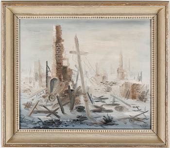 ESAIAS THORÉN, olja på pannå, signerad och daterad 45.