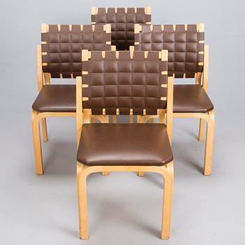 ALVAR AALTO, a set of 4 chairs, model 612, Artek, 1960s.