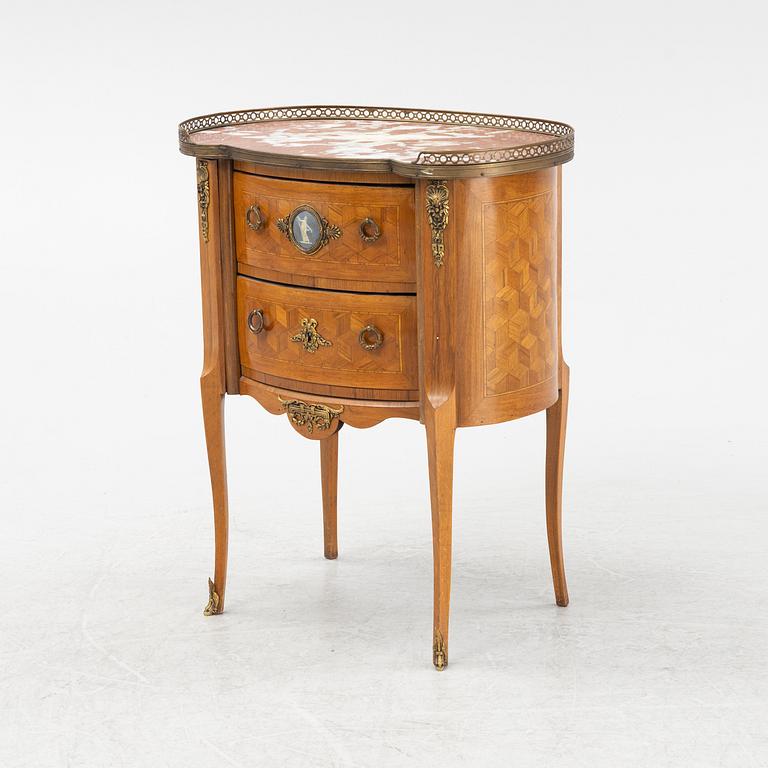 A small walnut-veneered dresser, France, second half of the 19th century.