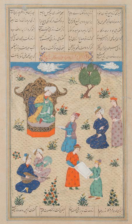 Two bookilluminations in gouache on paper from India / Persia.