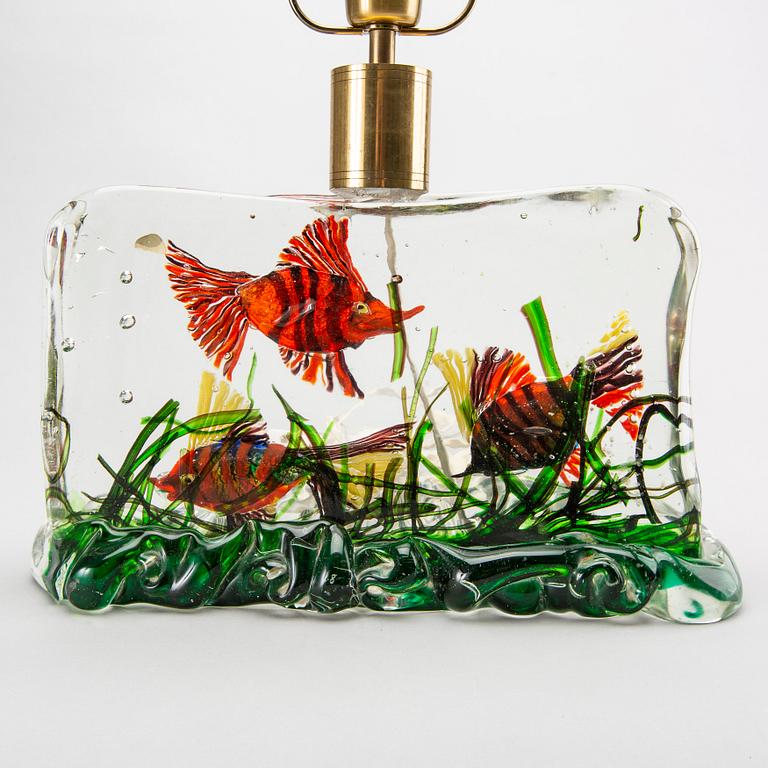 A TABLE LAMP, glass, Cenedese Murano, 1950-/1960's, Probably Riccardo Licata.